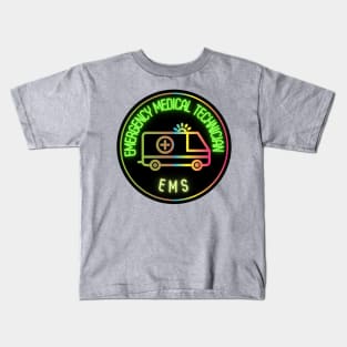 Neon emt first responder Kids T-Shirt